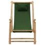 Silla de playa de bambú y lona verde de vidaXL, Sillas de jardín - Ref: Foro24-318598, Precio: 80,15 €, Descuento: %