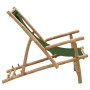 Silla de playa de bambú y lona verde de vidaXL, Sillas de jardín - Ref: Foro24-318598, Precio: 80,15 €, Descuento: %