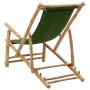 Silla de playa de bambú y lona verde de vidaXL, Sillas de jardín - Ref: Foro24-318598, Precio: 80,15 €, Descuento: %