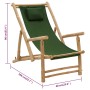 Silla de playa de bambú y lona verde de vidaXL, Sillas de jardín - Ref: Foro24-318598, Precio: 80,15 €, Descuento: %