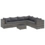 Set de muebles de jardín 7 pzas y cojines ratán sintético gris en Conjuntos de jardín | Comprar online en Foru.es