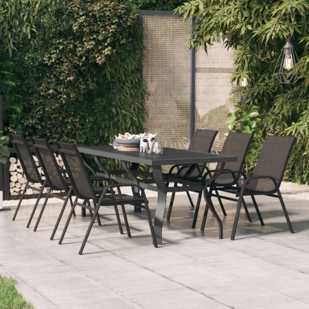 Mesa de jardín acero y vidrio gris y negro 180x80x70 cm de vidaXL, Mesas de jardín - Ref: Foro24-318771, Precio: 247,11 €, De...