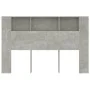 Mueble cabecero gris hormigón 160x18,5x104,5 cm de vidaXL, Cabeceros y pies de cama - Ref: Foro24-811938, Precio: 64,76 €, De...