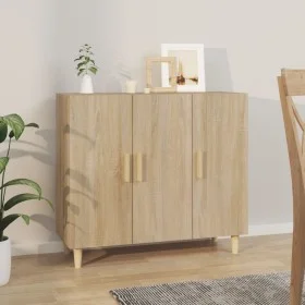 Aparador de madera de ingeniería roble Sonoma 90x34x80 cm de vidaXL, Aparadores - Ref: Foro24-812495, Precio: 99,32 €, Descue...