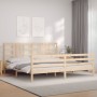 Estructura de cama con cabecero madera maciza 200x200 cm de vidaXL, Camas y somieres - Ref: Foro24-3193941, Precio: 144,11 €,...
