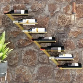 Botellero de pared para 7 botellas de metal dorado de vidaXL, Botelleros - Ref: Foro24-340897, Precio: 39,54 €, Descuento: %