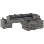Set de muebles de jardín 9 pzas y cojines ratán sintético gris en Conjuntos de jardín | Comprar online en Foru.es