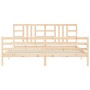 Estructura de cama con cabecero madera maciza 200x200 cm de vidaXL, Camas y somieres - Ref: Foro24-3193941, Precio: 144,11 €,...