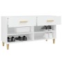 Mueble zapatero de madera contrachapada blanco 102x35x55 cm de vidaXL, Zapateros y organizadores de calzado - Ref: Foro24-812...