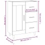 Aparador de madera de ingeniería blanco 69,5x34x90 cm de vidaXL, Aparadores - Ref: Foro24-812204, Precio: 93,15 €, Descuento: %
