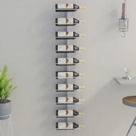 Wall-mounted wine rack for 10 white metal bottles by vidaXL, Wine racks - Ref: Foro24-340904, Price: 54,58 €, Discount: %