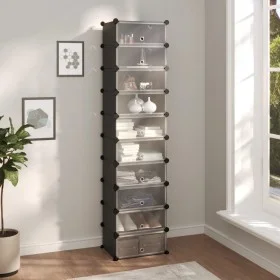 Zapatero PP negro 44x32x174 cm de vidaXL, Zapateros y organizadores de calzado - Ref: Foro24-340560, Precio: 67,64 €, Descuen...