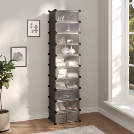 Zapatero PP negro 44x32x174 cm de vidaXL, Zapateros y organizadores de calzado - Ref: Foro24-340560, Precio: 71,47 €, Descuen...