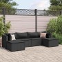 Set muebles de jardín 6 piezas y cojines ratán sintético negro en Conjuntos de jardín | Comprar online en Foru.es