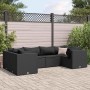 Set muebles de jardín 6 piezas y cojines ratán sintético negro en Conjuntos de jardín | Comprar online en Foru.es