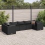 Set de muebles de jardín y cojines 7 pzas ratán sintético negro en Conjuntos de jardín | Comprar online en Foru.es