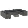 Set de muebles de jardín 10 pzas y cojines ratán sintético gris en Conjuntos de jardín | Comprar online en Foru.es