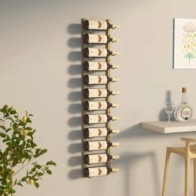 Botellero de pared para 12 botellas hierro dorado de vidaXL, Botelleros - Ref: Foro24-340880, Precio: 44,87 €, Descuento: %