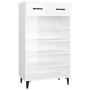 Mueble zapatero madera contrachapada blanco brillo 60x35x105 cm de vidaXL, Zapateros y organizadores de calzado - Ref: Foro24...