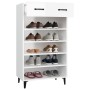 Mueble zapatero madera contrachapada blanco brillo 60x35x105 cm de vidaXL, Zapateros y organizadores de calzado - Ref: Foro24...
