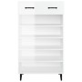 Mueble zapatero madera contrachapada blanco brillo 60x35x105 cm de vidaXL, Zapateros y organizadores de calzado - Ref: Foro24...