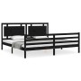 Estructura de cama con cabecero madera maciza negro 200x200 cm de vidaXL, Camas y somieres - Ref: Foro24-3194075, Precio: 186...