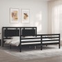 Estructura de cama con cabecero madera maciza negro 200x200 cm de vidaXL, Camas y somieres - Ref: Foro24-3194075, Precio: 186...