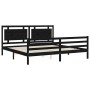 Estructura de cama con cabecero madera maciza negro 200x200 cm de vidaXL, Camas y somieres - Ref: Foro24-3194075, Precio: 186...
