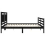 Estructura de cama con cabecero madera maciza negro 200x200 cm de vidaXL, Camas y somieres - Ref: Foro24-3194075, Precio: 186...