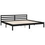 Estructura de cama con cabecero madera maciza negro 200x200 cm de vidaXL, Camas y somieres - Ref: Foro24-3194075, Precio: 186...