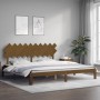 Estructura cama y cabecero madera maciza marrón miel 200x200 cm de vidaXL, Camas y somieres - Ref: Foro24-3193749, Precio: 17...