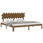 Estructura cama y cabecero madera maciza marrón miel 200x200 cm de vidaXL, Camas y somieres - Ref: Foro24-3193749, Precio: 17...