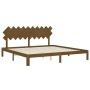 Estructura cama y cabecero madera maciza marrón miel 200x200 cm de vidaXL, Camas y somieres - Ref: Foro24-3193749, Precio: 17...