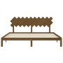 Estructura cama y cabecero madera maciza marrón miel 200x200 cm de vidaXL, Camas y somieres - Ref: Foro24-3193749, Precio: 17...