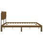 Estructura cama y cabecero madera maciza marrón miel 200x200 cm de vidaXL, Camas y somieres - Ref: Foro24-3193749, Precio: 17...