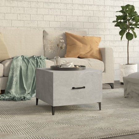Mesa de centro con patas de metal gris hormigón 50x50x40 cm de vidaXL, Mesas de centro - Ref: Foro24-812734, Precio: 37,99 €,...