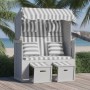 Silla Strandkorb con cojines ratán sintético madera gris blanco de vidaXL, Tumbonas - Ref: Foro24-318661, Precio: 328,25 €, D...
