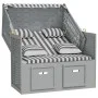 Silla Strandkorb con cojines ratán sintético madera gris blanco de vidaXL, Tumbonas - Ref: Foro24-318661, Precio: 323,28 €, D...