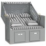 Silla Strandkorb con cojines ratán sintético madera gris blanco de vidaXL, Tumbonas - Ref: Foro24-318661, Precio: 328,25 €, D...