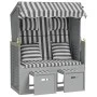Silla Strandkorb con cojines ratán sintético madera gris blanco de vidaXL, Tumbonas - Ref: Foro24-318661, Precio: 323,28 €, D...