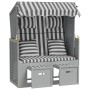 Silla Strandkorb con cojines ratán sintético madera gris blanco de vidaXL, Tumbonas - Ref: Foro24-318661, Precio: 328,25 €, D...