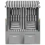 Silla Strandkorb con cojines ratán sintético madera gris blanco de vidaXL, Tumbonas - Ref: Foro24-318661, Precio: 323,28 €, D...