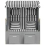 Silla Strandkorb con cojines ratán sintético madera gris blanco de vidaXL, Tumbonas - Ref: Foro24-318661, Precio: 328,25 €, D...