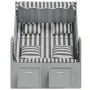 Silla Strandkorb con cojines ratán sintético madera gris blanco de vidaXL, Tumbonas - Ref: Foro24-318661, Precio: 323,28 €, D...