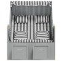 Silla Strandkorb con cojines ratán sintético madera gris blanco de vidaXL, Tumbonas - Ref: Foro24-318661, Precio: 328,25 €, D...