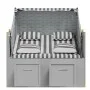 Silla Strandkorb con cojines ratán sintético madera gris blanco de vidaXL, Tumbonas - Ref: Foro24-318661, Precio: 323,28 €, D...
