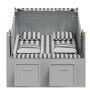Silla Strandkorb con cojines ratán sintético madera gris blanco de vidaXL, Tumbonas - Ref: Foro24-318661, Precio: 328,25 €, D...