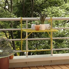 Mesa de balcón acero dorado 60x40 cm de vidaXL, Mesas de jardín - Ref: Foro24-340917, Precio: 61,60 €, Descuento: %