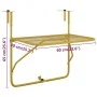 Mesa de balcón acero dorado 60x40 cm de vidaXL, Mesas de jardín - Ref: Foro24-340917, Precio: 61,60 €, Descuento: %