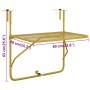 Mesa de balcón acero dorado 60x40 cm de vidaXL, Mesas de jardín - Ref: Foro24-340917, Precio: 63,15 €, Descuento: %